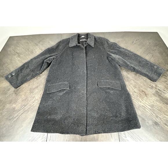 Anne Klein Black Wool Mohair Blend Overcoat Coat Women's Size 14 WPL 7888 - Picture 2 of 11